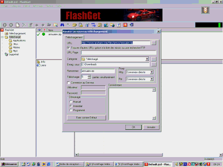 Capture d'écran FlashGet Capture d'écran FlashGet