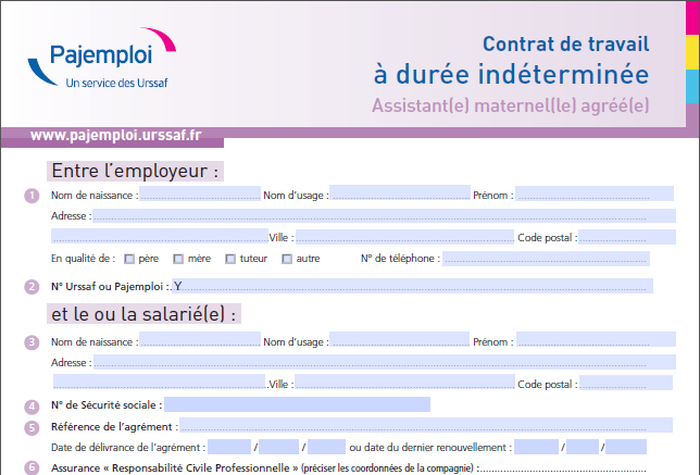 Pajemploi Contrat De Travail Cdd Garde à Domicile