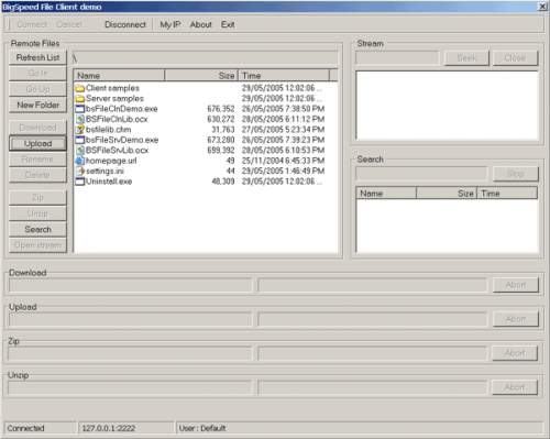Capture d'écran BigSpeed File Sharing SDK