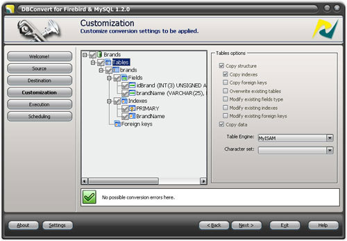 Capture d'écran DBConvert for Firebird and MySQL Capture d'écran DBConvert for Firebird and MySQL