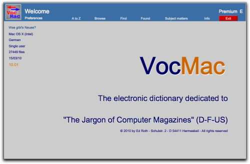 Capture d'écran VocMac 2010 (WIN)
