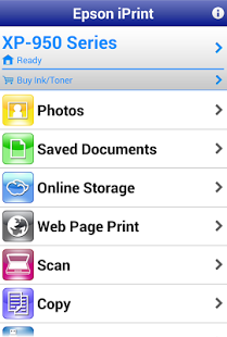 Capture d'écran Epson iPrint