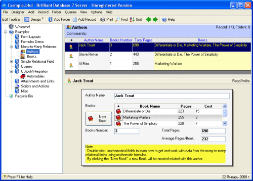 Capture d'écran Brilliant Database Server Capture d'écran Brilliant Database Server
