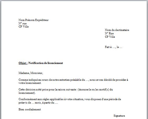 Download Modele De Lettre De Licenciement Logitheque English Download Modele De Lettre De Licenciement Logitheque English