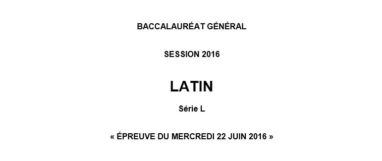Capture d'écran Bac 2016 Latin – L Capture d'écran Bac 2016 Latin – L