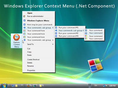 Capture d'écran Windows Explorer Shell Context Menu (For .NET) Capture d'écran Windows Explorer Shell Context Menu (For .NET)