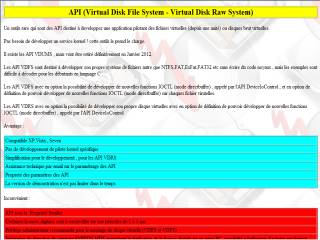 Capture d'écran API VDFS-VDRS