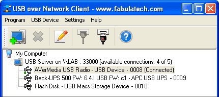 Capture d'écran USB Over Network