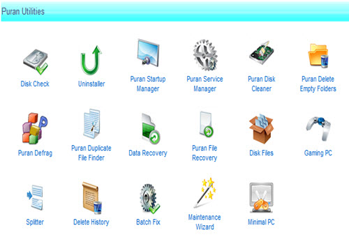 Capture d'écran Puran Utilities