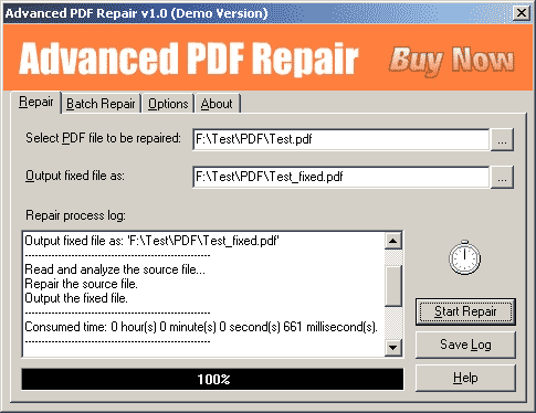Capture d'écran Advanced PDF Repair