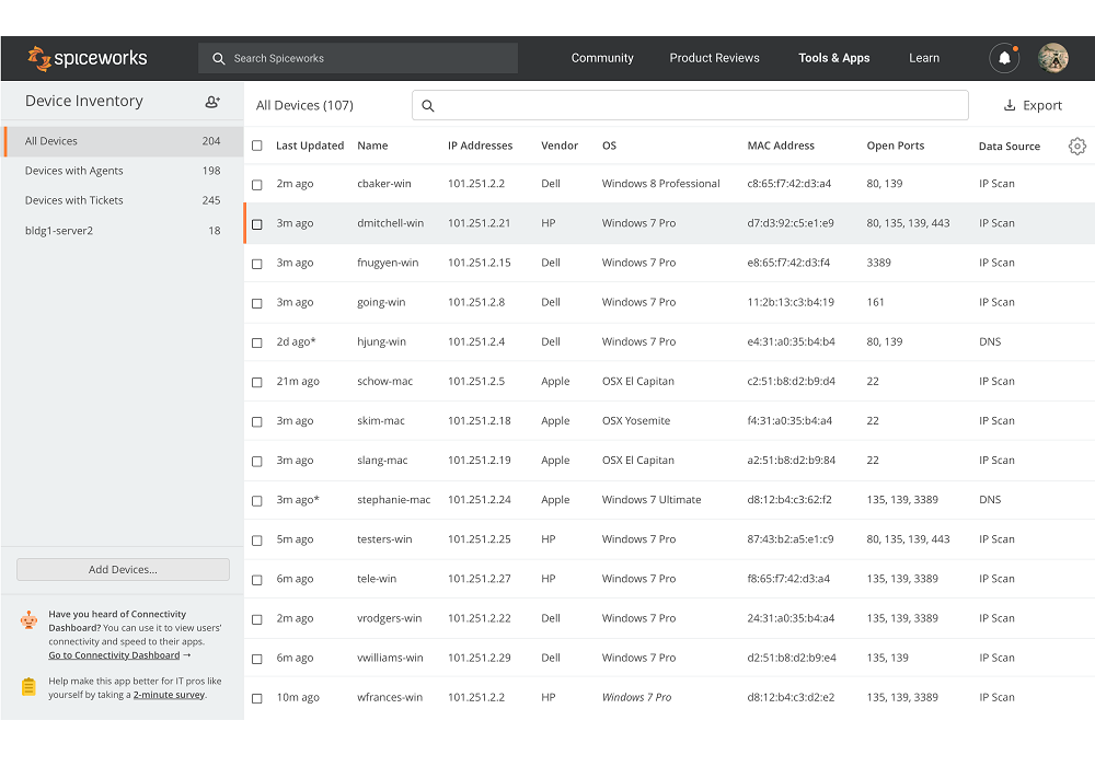 Capture d'écran Spiceworks IT Help Desk Capture d'écran Spiceworks IT Help Desk
