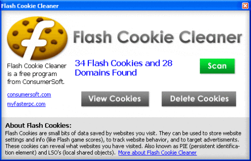 Capture d'écran Flash Cookie Cleaner Capture d'écran Flash Cookie Cleaner