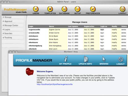 Capture d'écran Profile Manager Basic