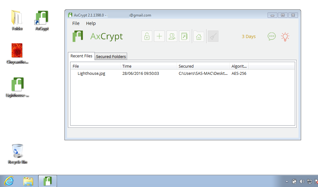 Capture d'écran AxCrypt Capture d'écran AxCrypt