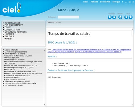 Capture d'écran Ciel Guide Juridique Capture d'écran Ciel Guide Juridique