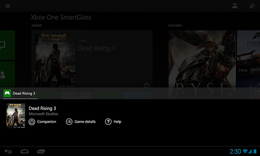 Capture d'écran Xbox One SmartGlass Beta