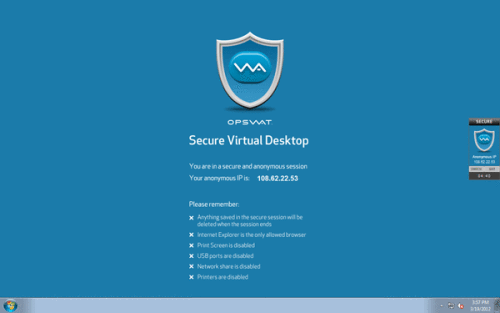 Capture d'écran Secure Virtual Desktop Capture d'écran Secure Virtual Desktop