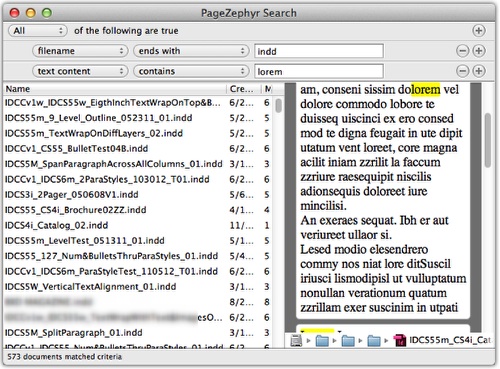 Capture d'écran PageZephyr Search Capture d'écran PageZephyr Search