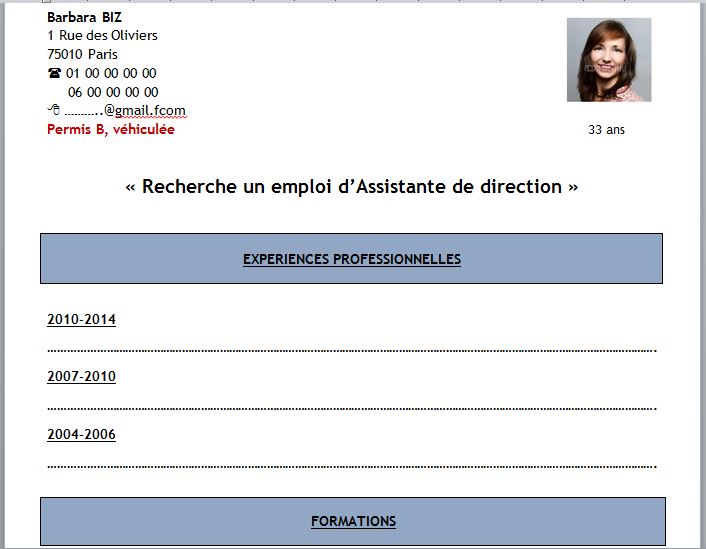 exemple de cv sans expérience professionnelle pdf   68