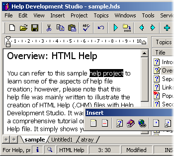 Capture d'écran Help Development Studio