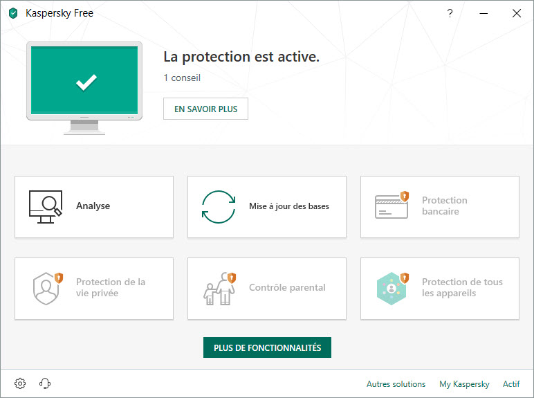 Capture d'écran Kaspersky Free Capture d'écran Kaspersky Free