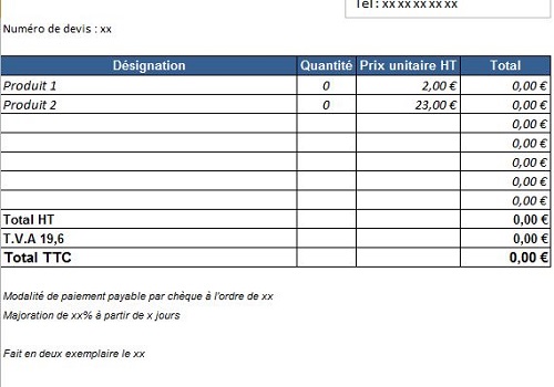 Download Modele Devis Pour Auto Entrepreneur Logitheque English