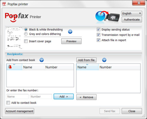 Capture d'écran Popfax-printer Capture d'écran Popfax-printer