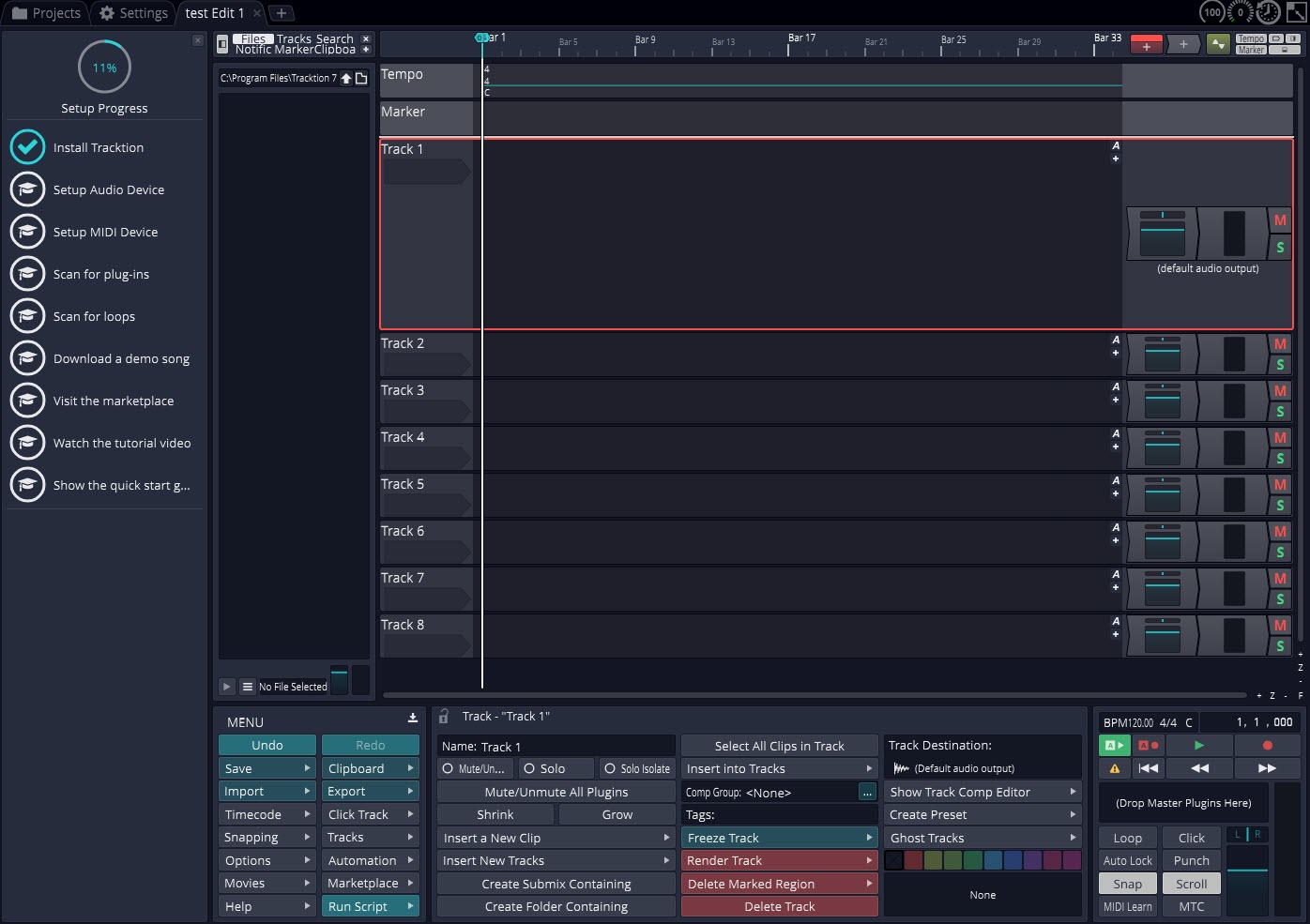 Capture d'écran Tracktion 5 DAW Free Capture d'écran Tracktion 5 DAW Free