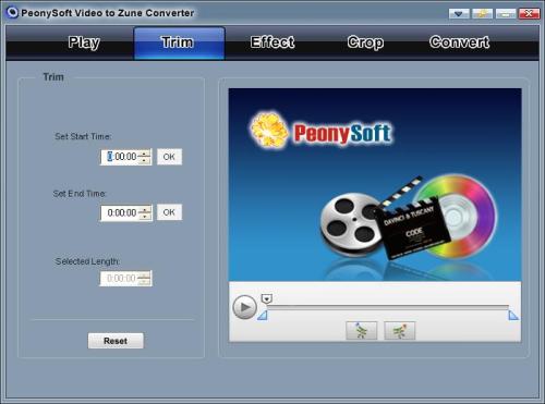 Capture d'écran PeonySoft Zune Converter