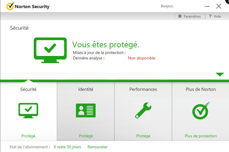 Capture d'écran Norton Security Deluxe Capture d'écran Norton Security Deluxe