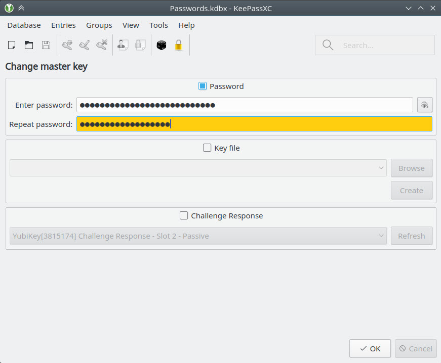 Capture d'écran KeePassXC Linux Capture d'écran KeePassXC Linux