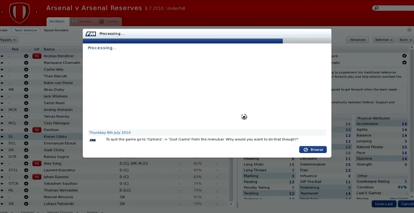 Capture d'écran Football Manager 2011 Capture d'écran Football Manager 2011