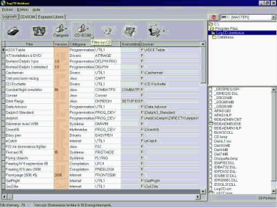Capture d'écran LogCD database