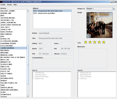 Capture d'écran Vinyl Manager Capture d'écran Vinyl Manager