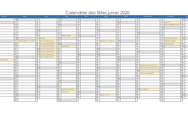 Download Calendrier Juif 18 19