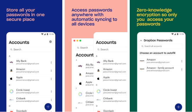 Capture d'écran Dropbox Passwords Android Capture d'écran Dropbox Passwords Android