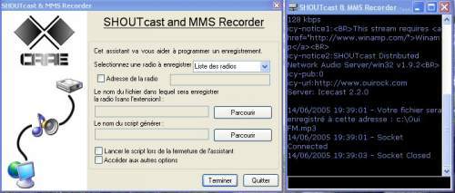 Capture d'écran SHOUTcast & MMS recorder (+Assistant)