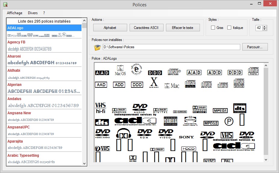 Caractères Non Ascii Dans Adresse Mail Polices : Télécharger la dernière version - Logitheque