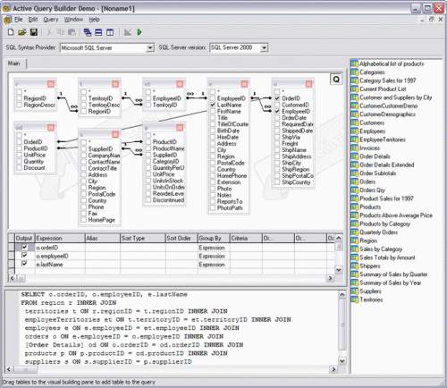 Capture d'écran Active Query Builder Standard Edition Capture d'écran Active Query Builder Standard Edition