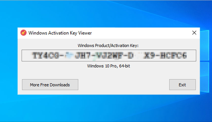 Capture d'écran Windows Activation Key Viewer