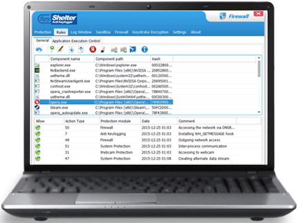 Capture d'écran SpyShelter Anti Keylogger Free Capture d'écran SpyShelter Anti Keylogger Free