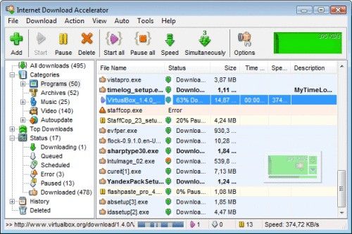 Capture d'écran Internet Download Accelerator Capture d'écran Internet Download Accelerator