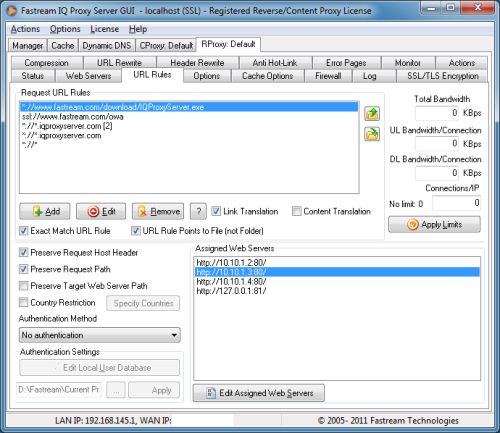 Capture d'écran ServeTrue Reverse IQProxy Capture d'écran ServeTrue Reverse IQProxy