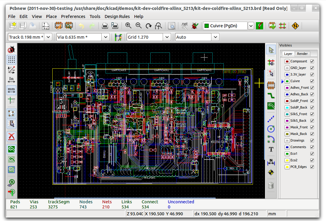 Capture d'écran KiCad Mac Capture d'écran KiCad Mac