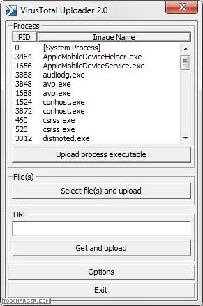 Capture d'écran Virus Total Uploader Capture d'écran Virus Total Uploader