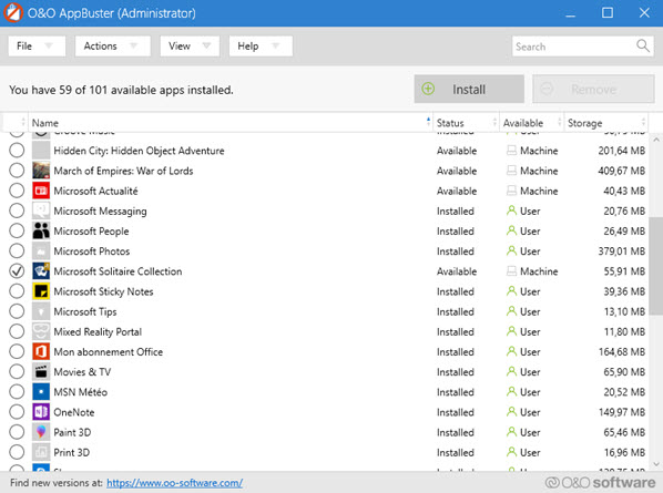 Capture d'écran AppBuster Capture d'écran AppBuster