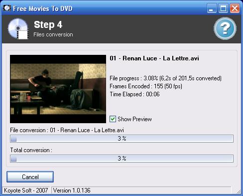 Capture d'écran Free Videos To DVD