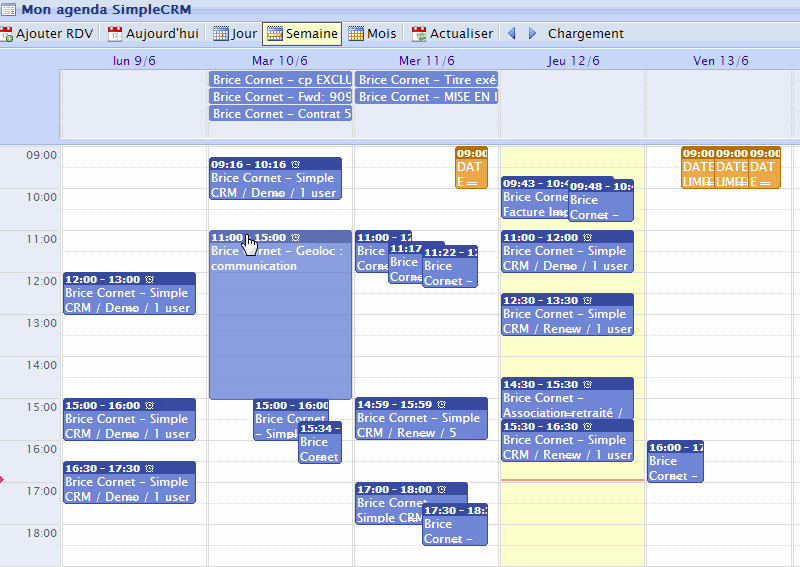 Capture d'écran Simple CRM Capture d'écran Simple CRM