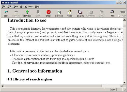 Capture d'écran Seo tutorial Capture d'écran Seo tutorial