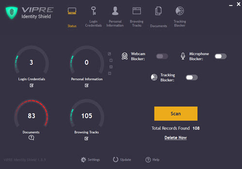 Capture d'écran Vipre Identity Shield Capture d'écran Vipre Identity Shield